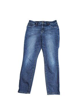 D. Jeans Straight Jeans Womens 14 Blue Med Wash High Rise Stretch Denim Casual